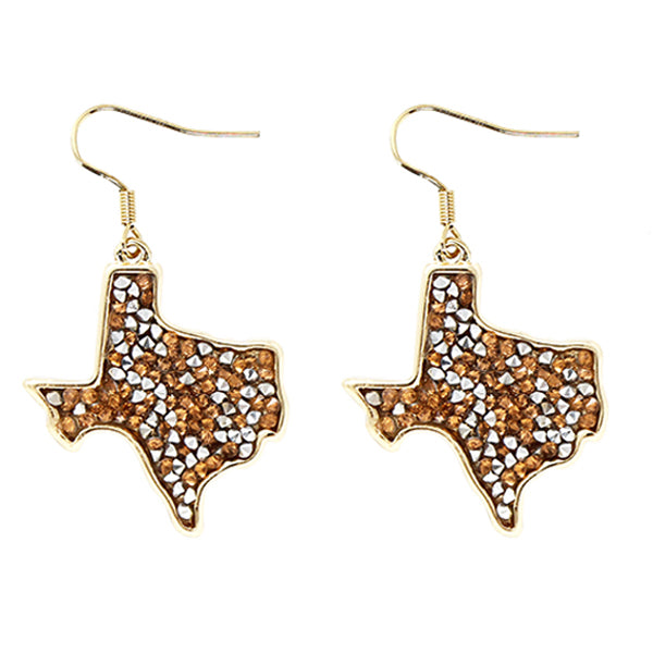 RHINSTONE TEXAS STATE EARRINGS