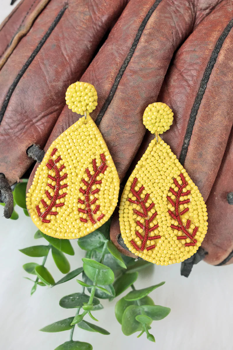 Softball Teardrop Earrings
