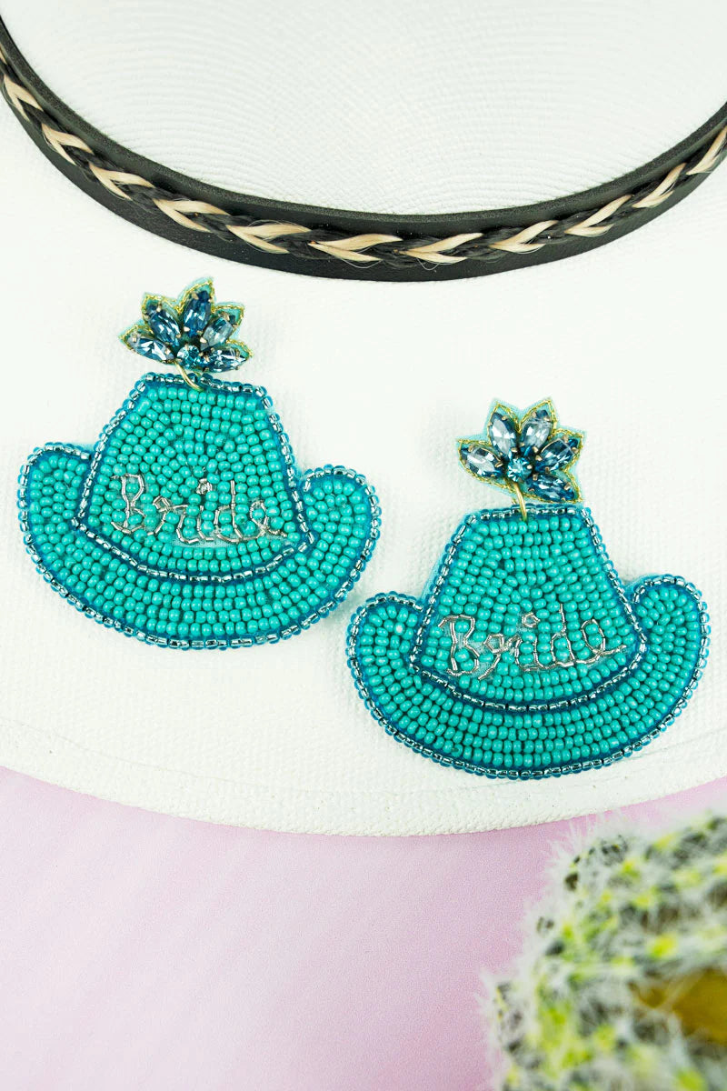 Bride Cowgirl Hat Earrings