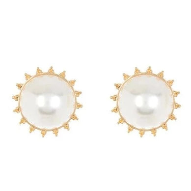Sun Burst Pearl Statement Earrings