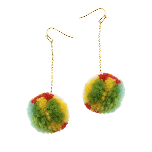 Pom Pom Dangle Earrings