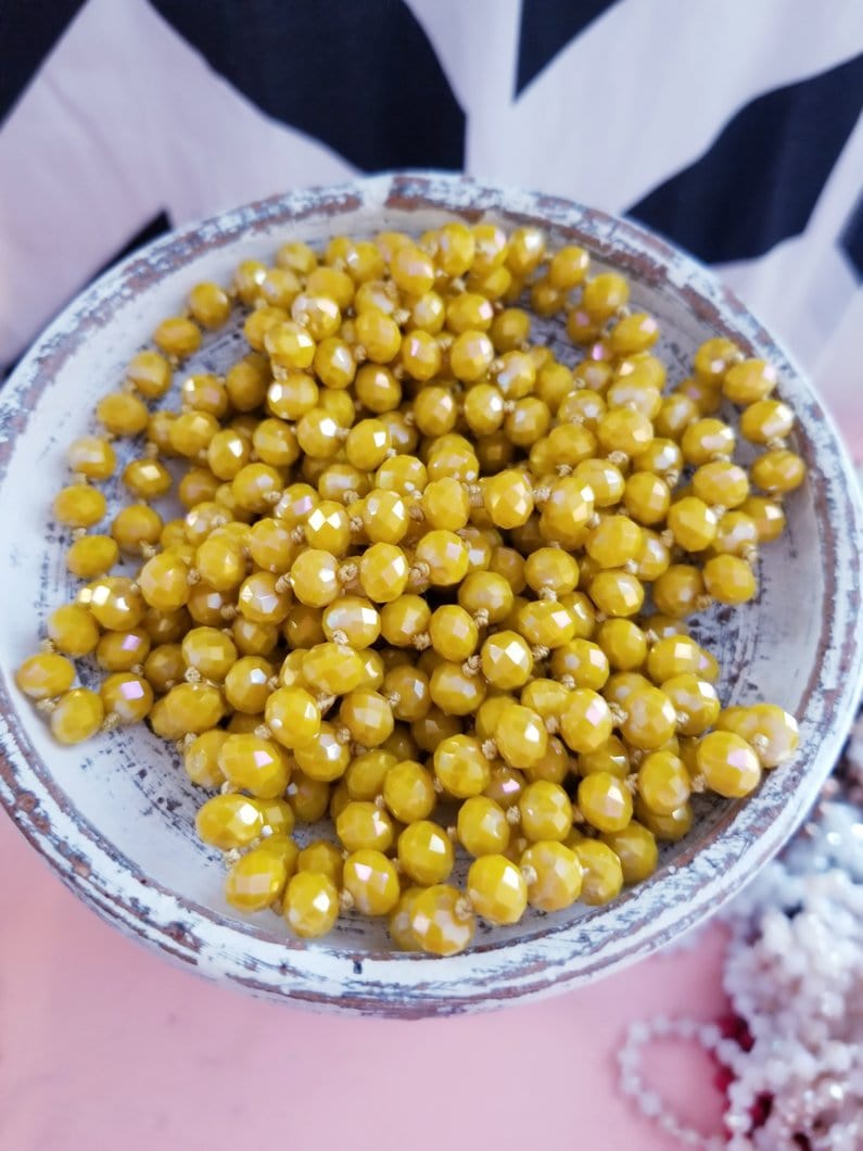 Mustard Shimmer Strand Necklace