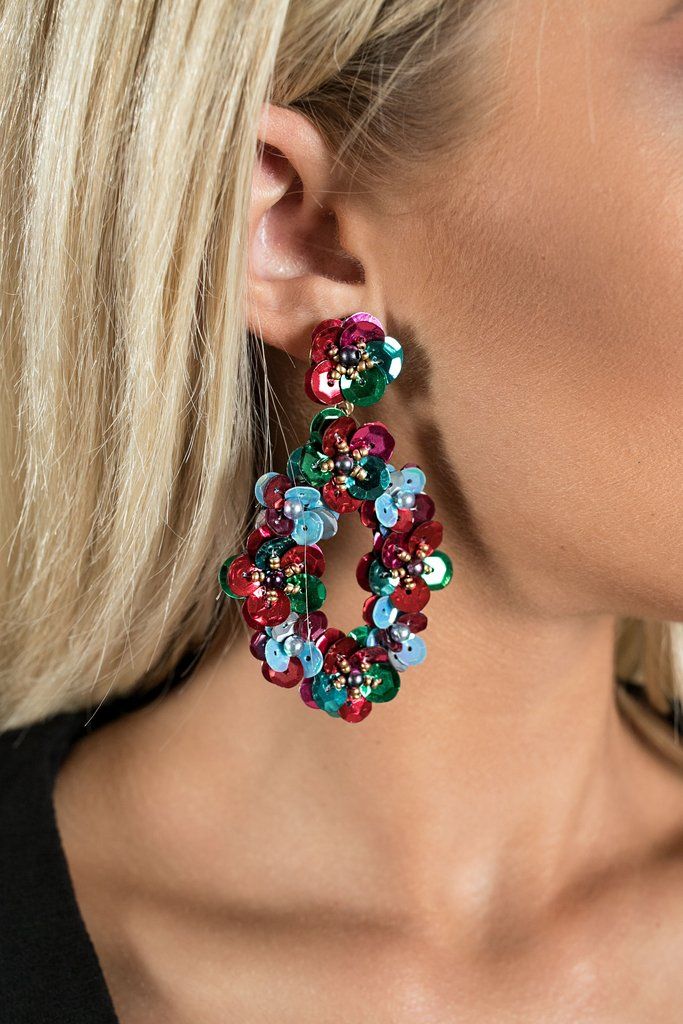 Beth Festive Sequin Earrings