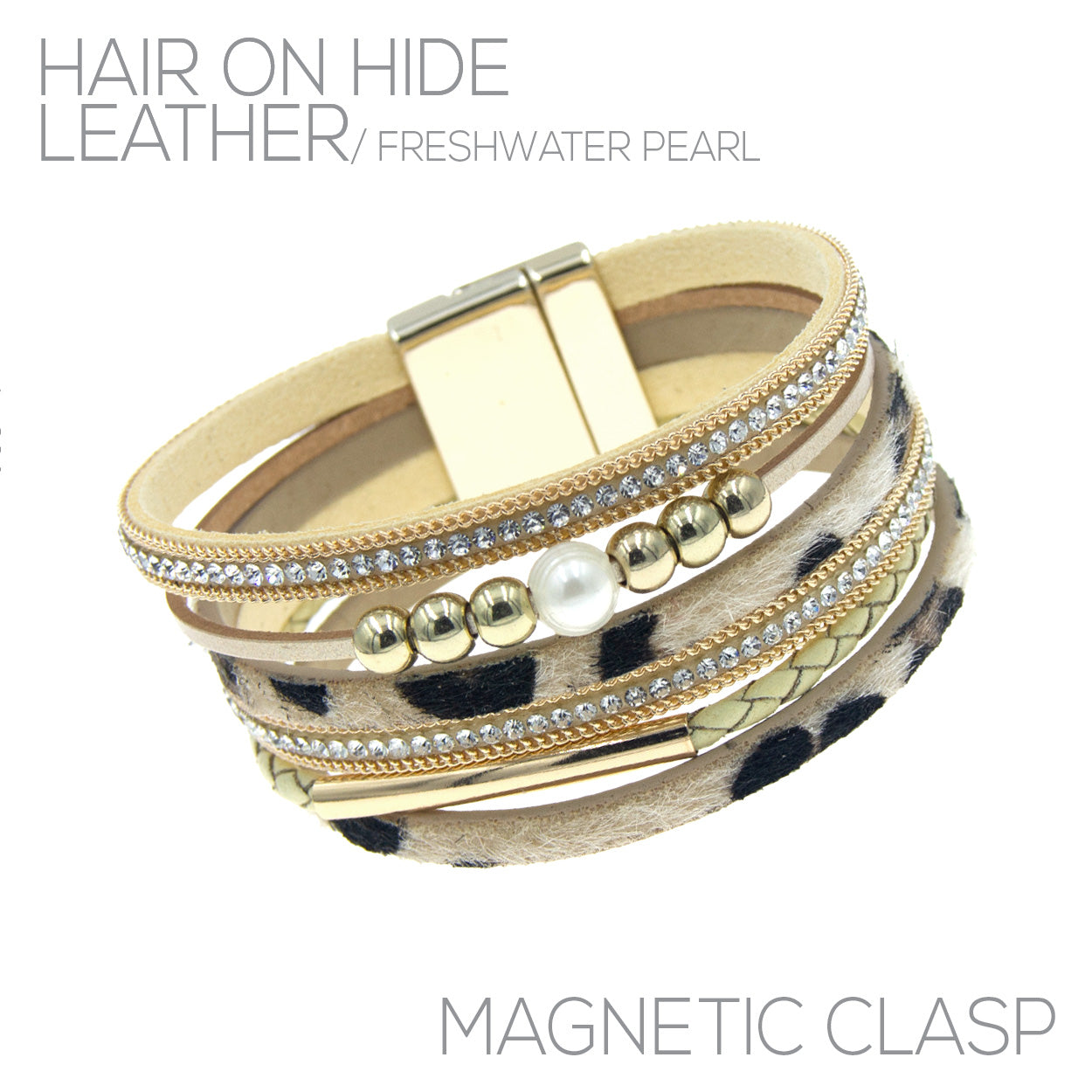 Fresh Water Pearl w/Leopard Cuff