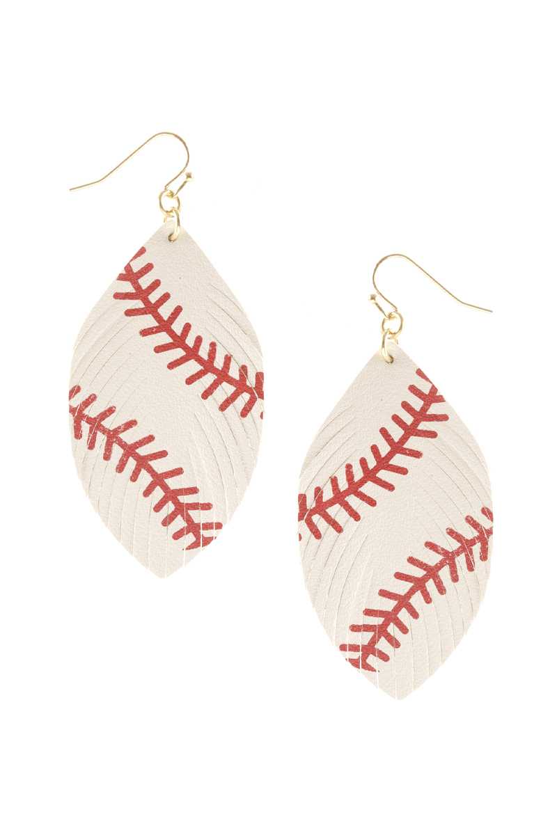 Batter Up Leather Earrings