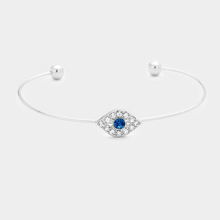 Evil Eye Wire Cuff Bracelet