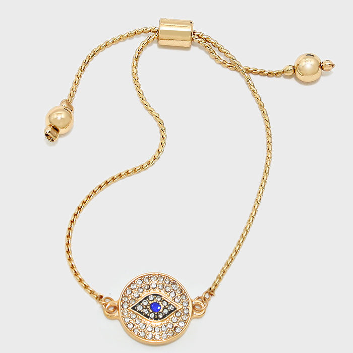Crystal Pave Evil Eye Bracelet