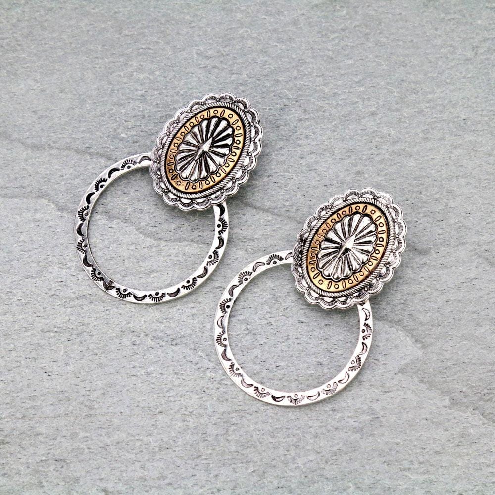 Concho Hoop Studded Earrings