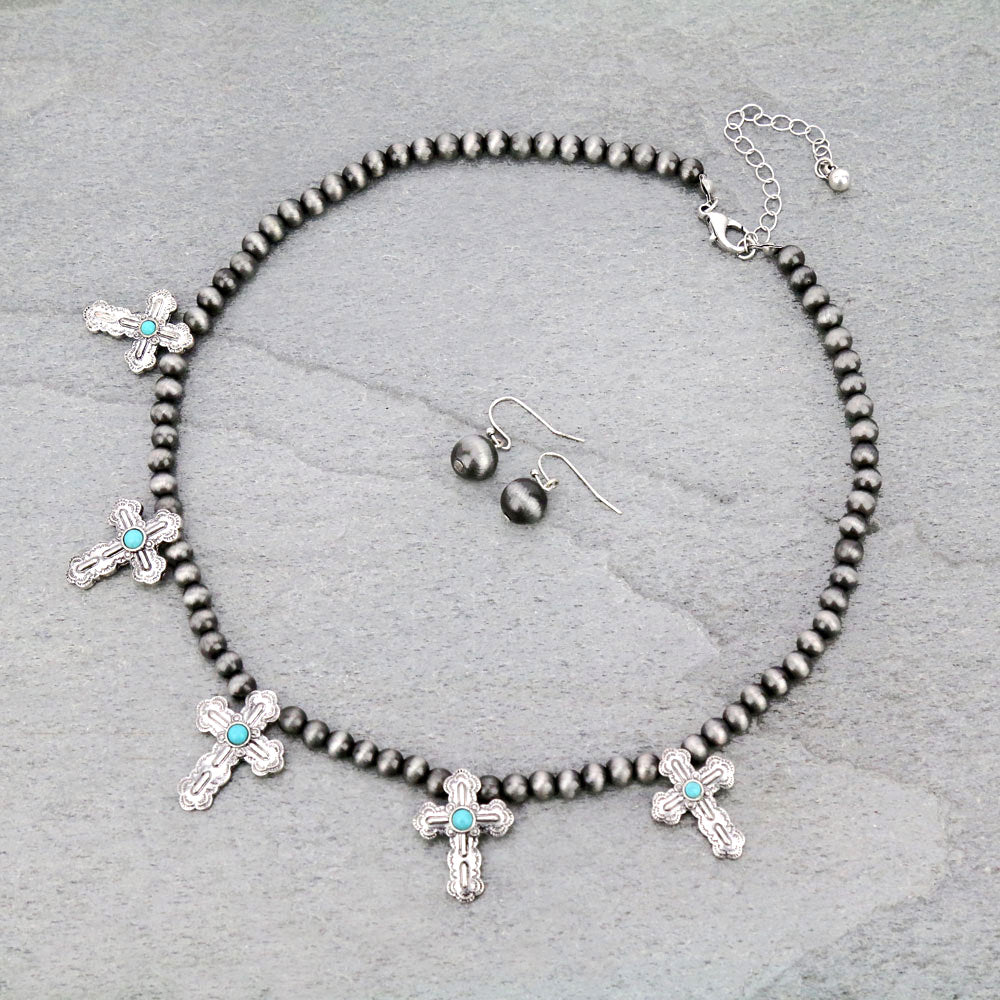 Western Cross Necklace Set