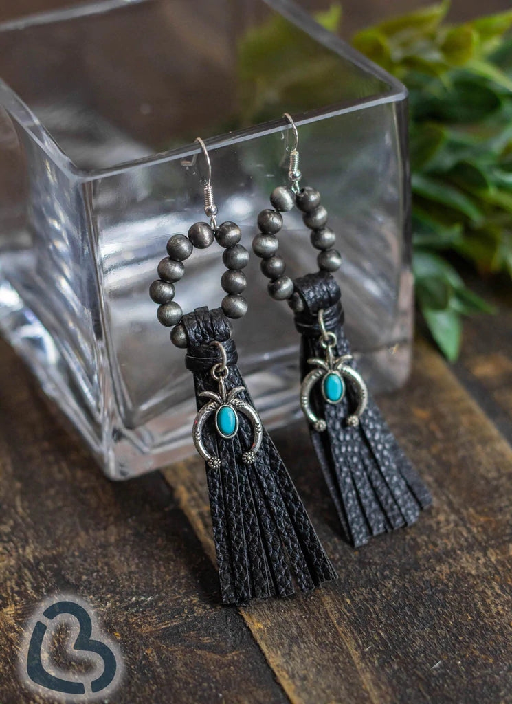 Navajo Turquoise & Squash Tassel Earring