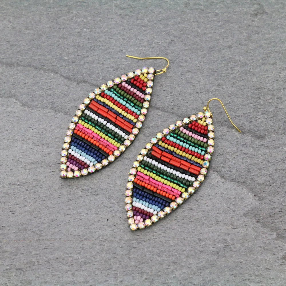 White retailer serape earrings