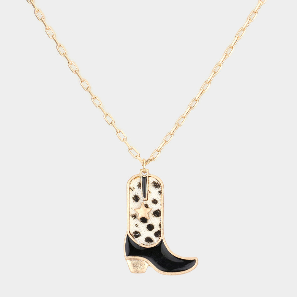 Boot Scootin' Necklace - Black
