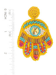 Hamsa Hand W/Evil Eye Drop Earrings