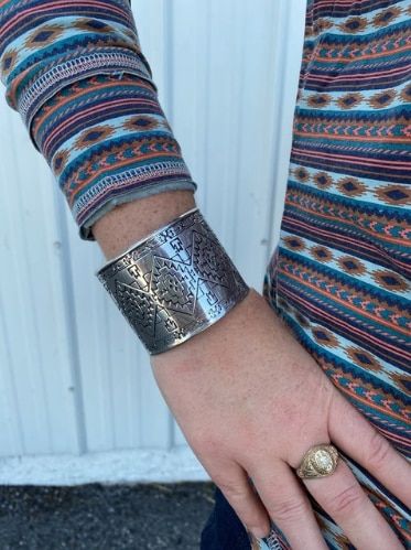 Aztec Textured Metal Cuff