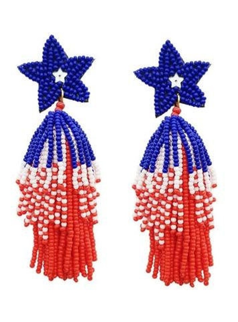 Firecracker Earrings - Red, White, Blue