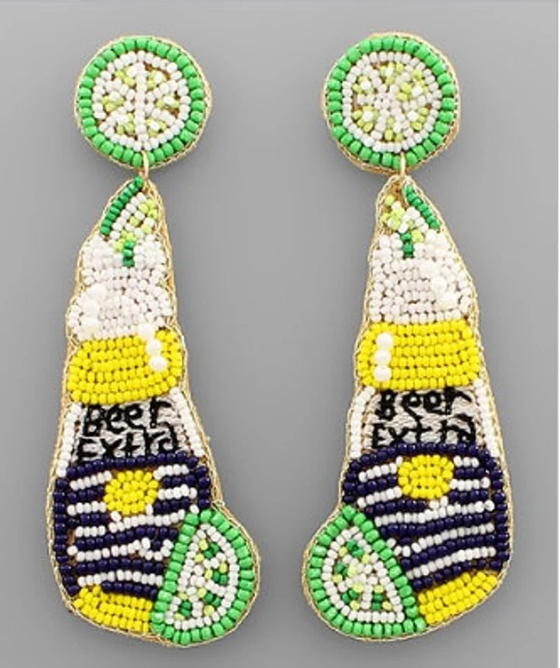 Salt the Rim Beer Bottle Earrings