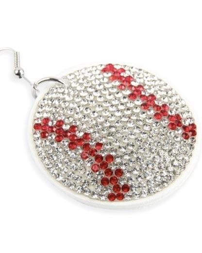 Baseball Suede Crystal Game Day Earrings