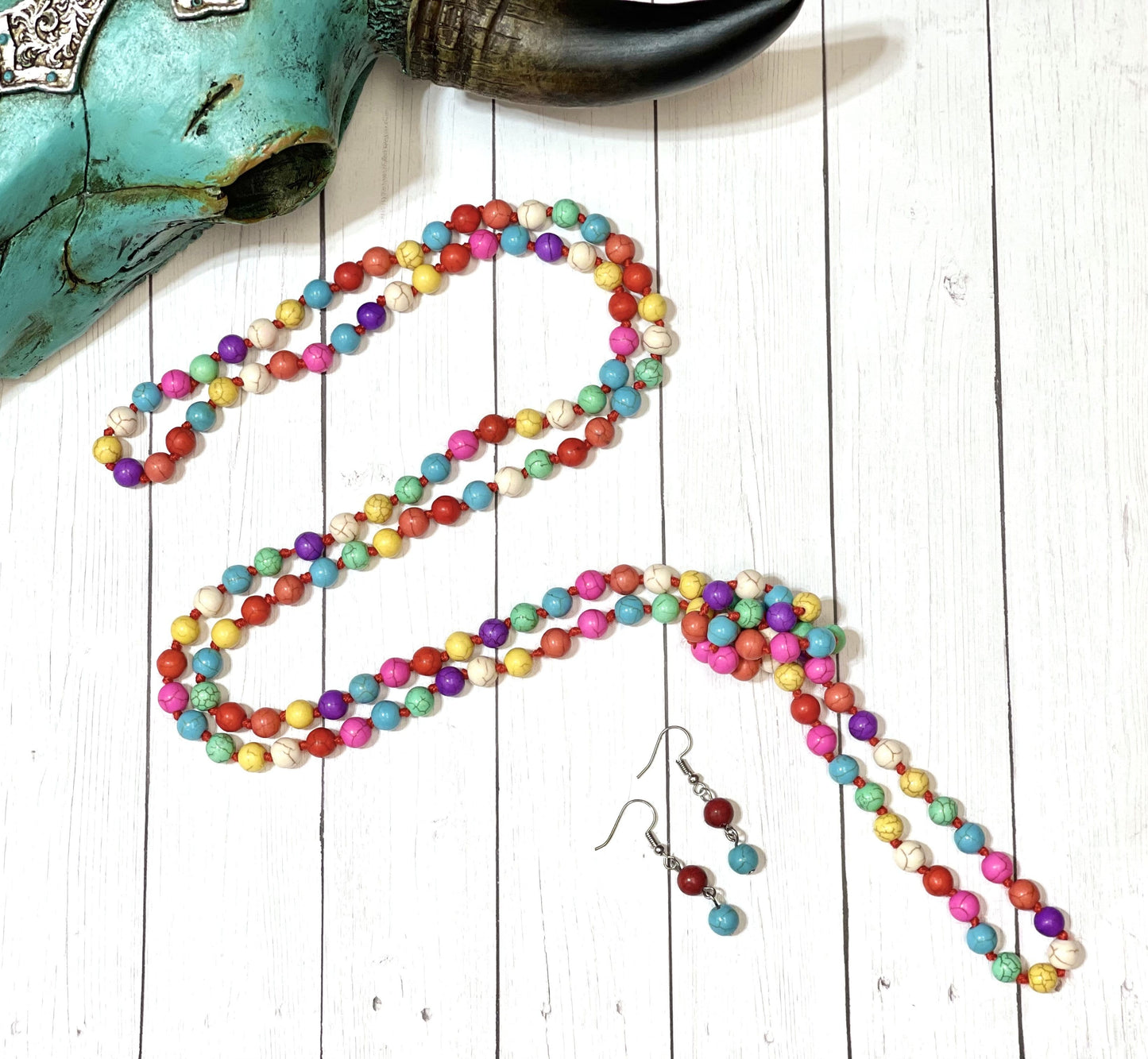 Multi Stone Strand Necklace Set