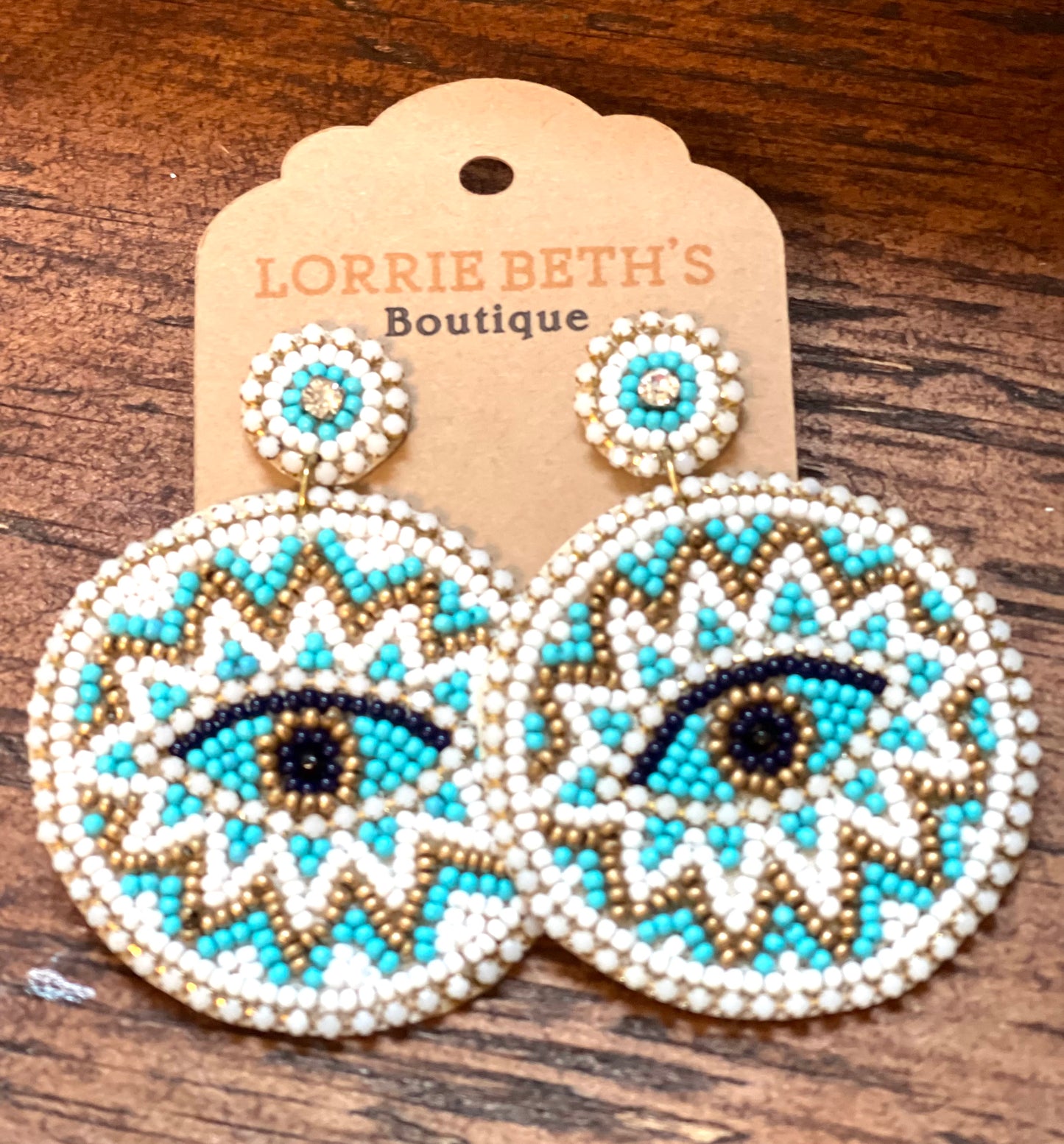 Rhinestone Evil Eye Earrings