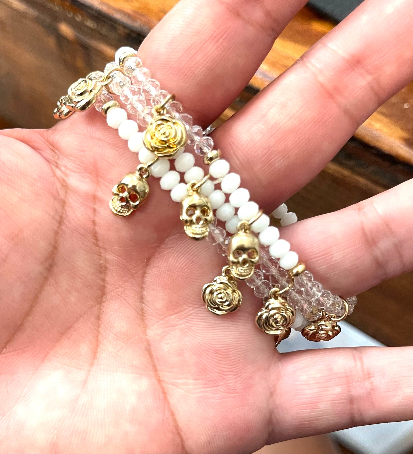 Skulls & Roses Stretch Bracelet