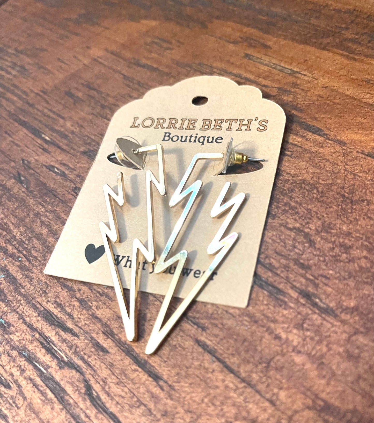 Gold Lightning Bolt Earrings