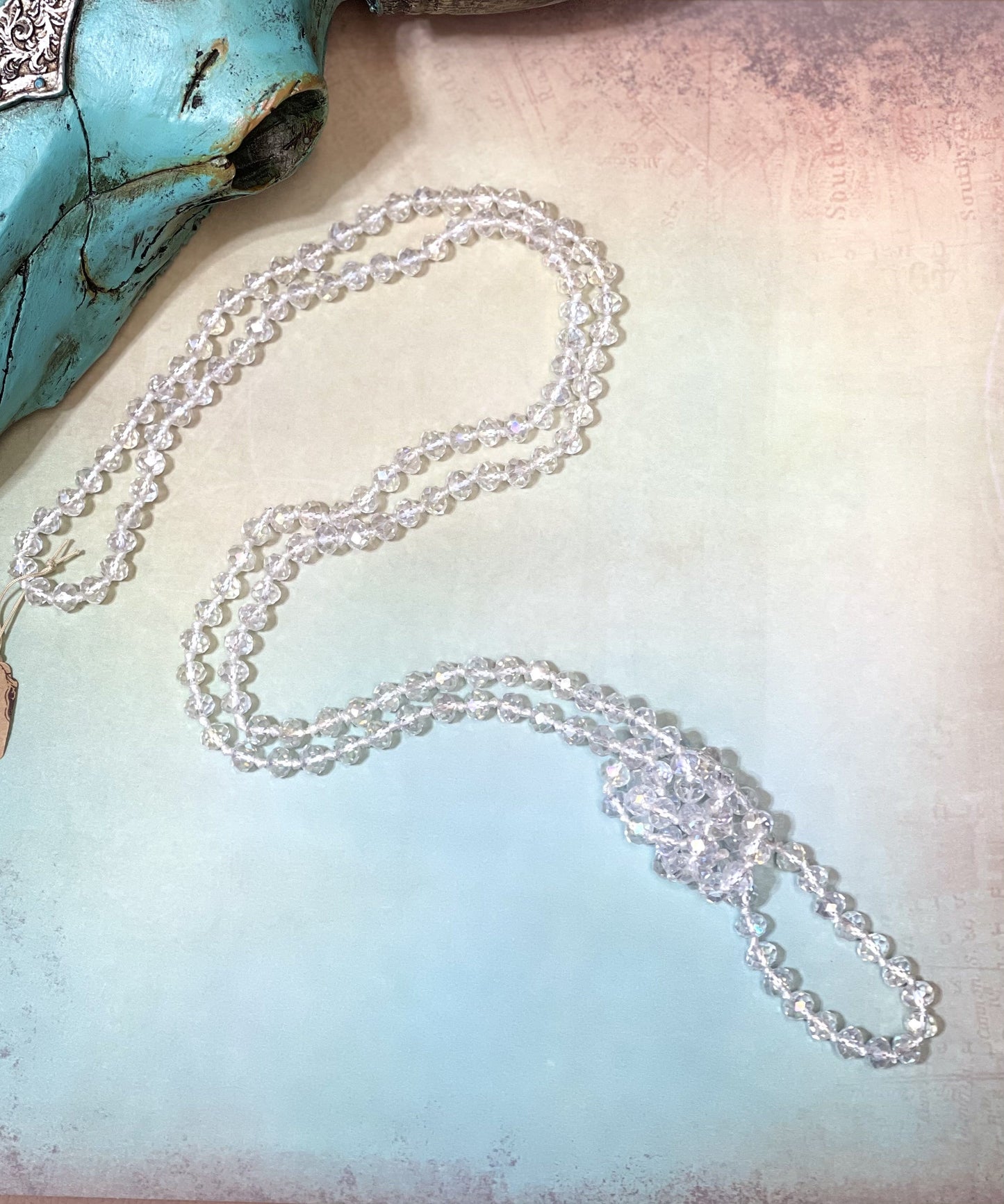 Iridescent Clear Shimmer Strand Necklace