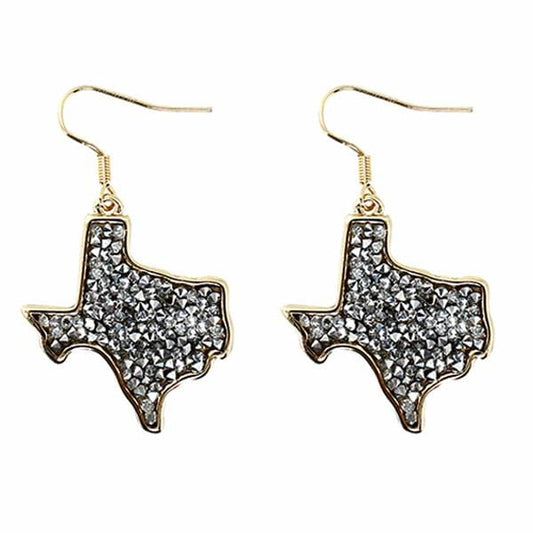 RHINSTONE TEXAS STATE EARRINGS