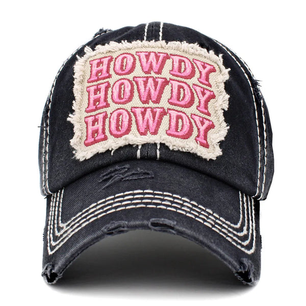 "Howdy” Washed Vintage Ball Cap