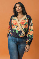 Golden Floral Top - Extended Sizes Only