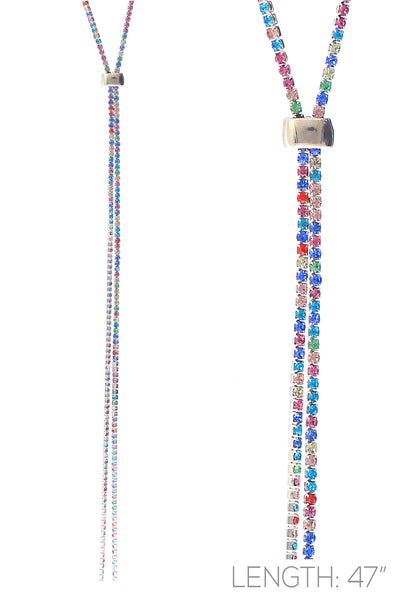 Multi Color Pave Slider Necklace