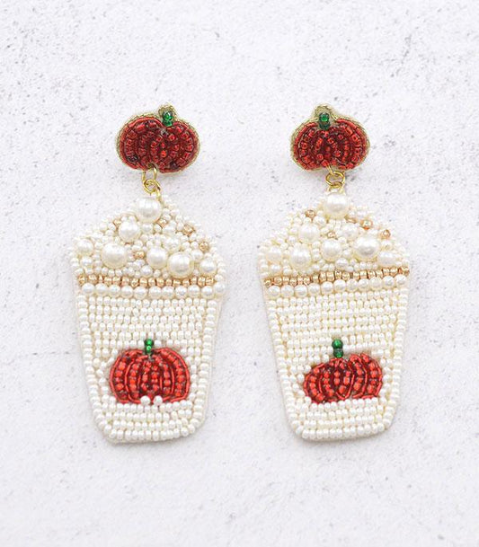 White Pumpkin Spice Earrings