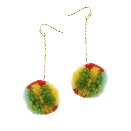 Pom Pom Dangle Earrings