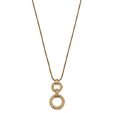 Catrine Ribbed Metal Pendant Necklace in Worn Gold