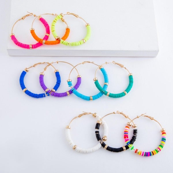 Colorful Fun Hoop Earrings - Large
