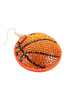 Suede Crystal Basketball Earrings