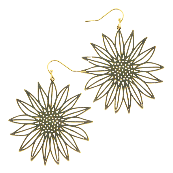 Sunflower Filigree Earrings