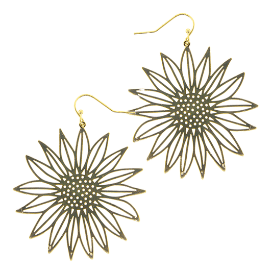 Sunflower Filigree Earrings