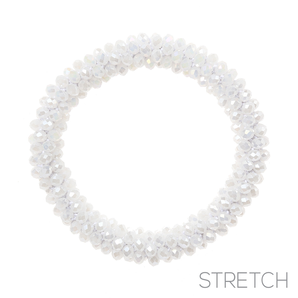 Cayla Stretch Bracelet - White/Clear