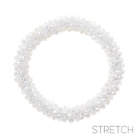 Cayla Stretch Bracelet - White/Clear