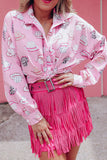Howdy Y'all Button Up Blouse - Pink