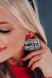 "Just Married" License Plate Earrings