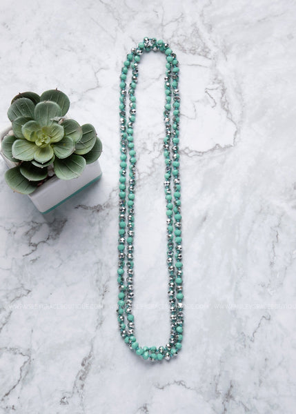 Turquoise with Silver Shimmer Strand Necklace