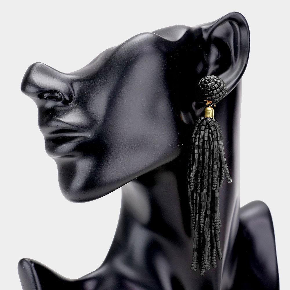 Tilla Tassel Earrings - Black