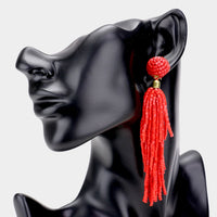 Tilla Tassel Earrings - Red