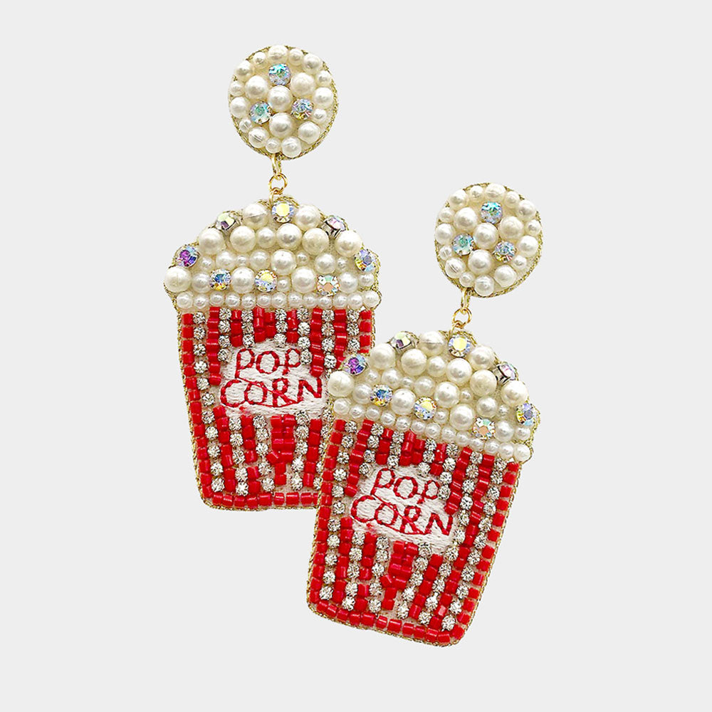 Movie Night Popcorn Earrings