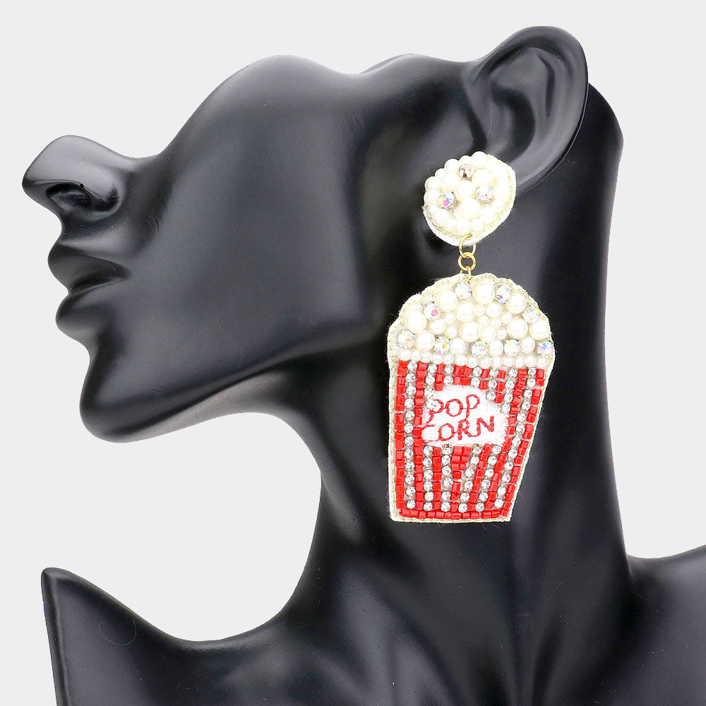 Movie Night Popcorn Earrings