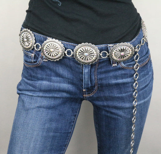 Western Rhinestone Concho Belt