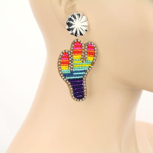 Serape Cactus Earrings