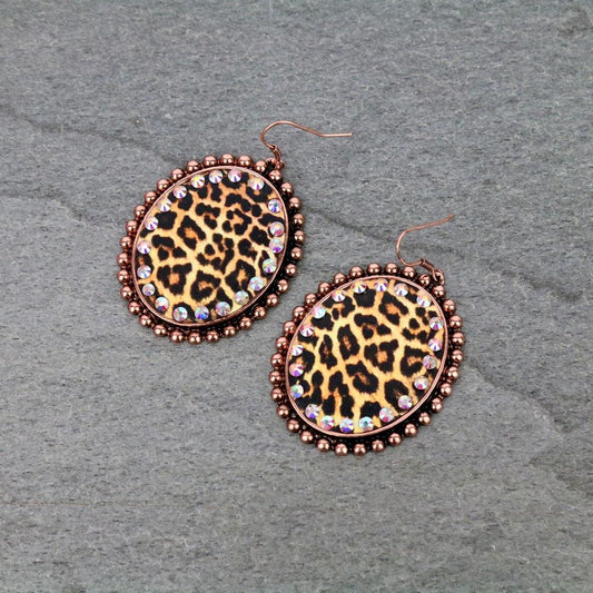 Leopard Oval Earrings