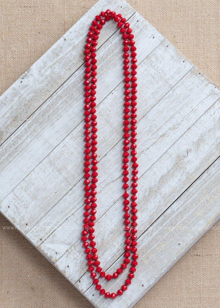 Red Shimmer Strand Necklace